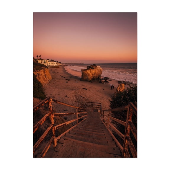 El Matador Staircase - California Photography Unframed Wall Art Print 16 x 24 inches