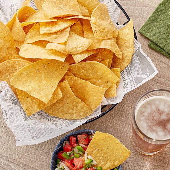 El Mejor Tortillas 4-Cut Yellow Unfried Corn Tortilla Chips 32 lb.