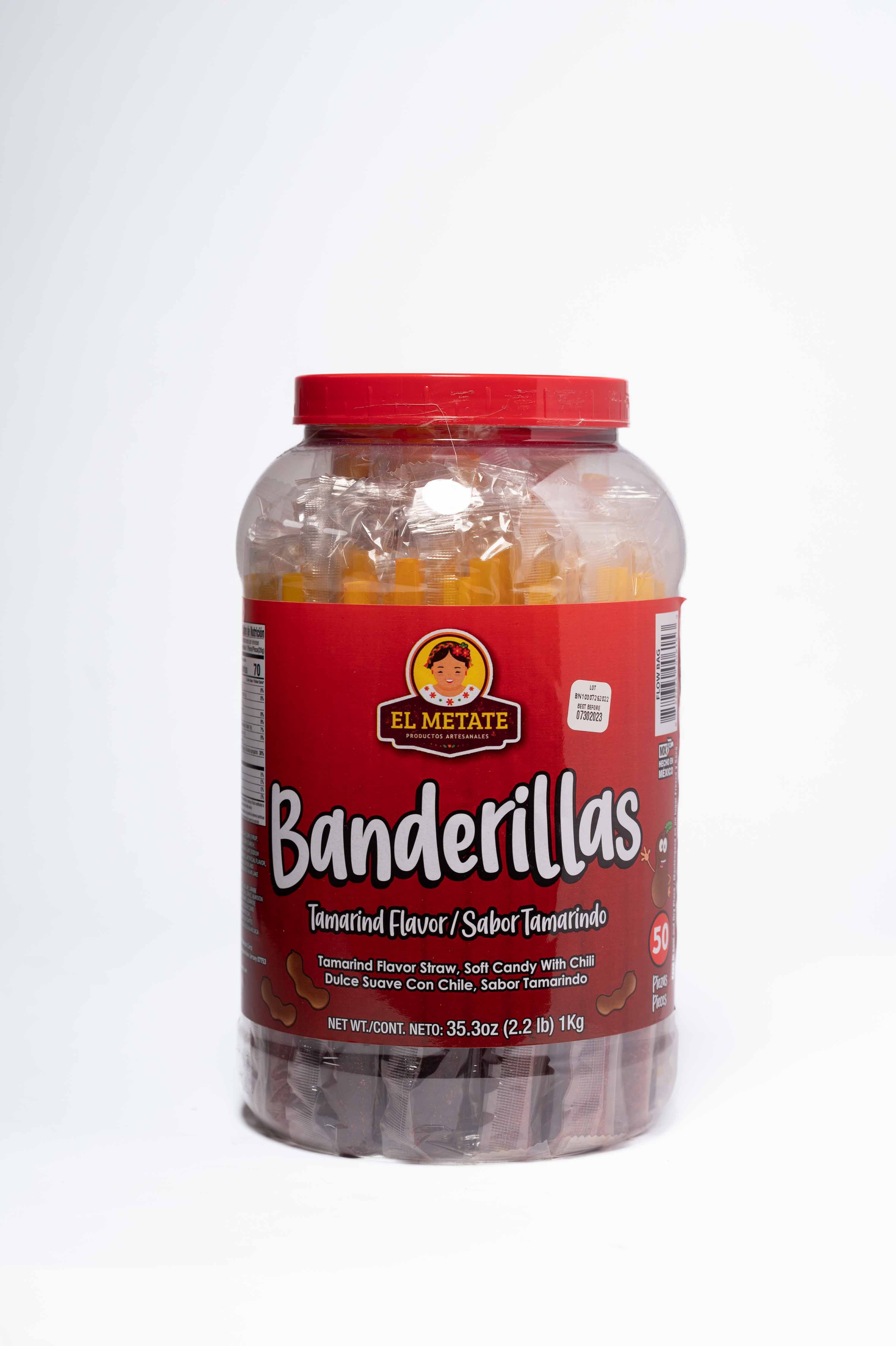 El Metate Banderilla Tamarindo Authentic Mexican Candy Sticks With