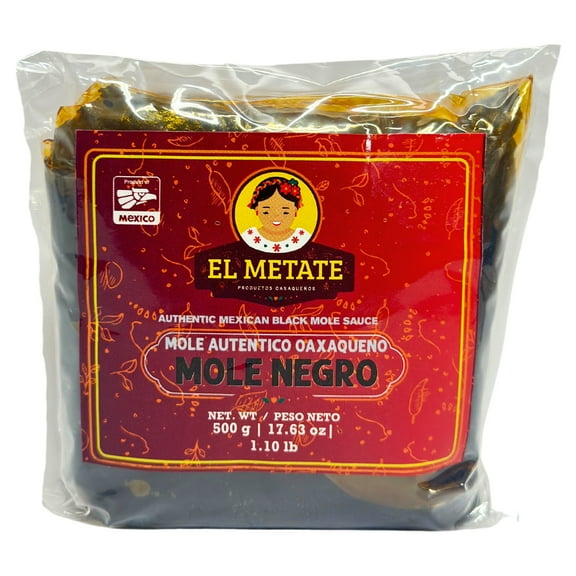 El Metate - Mole Negro Oaxaqueo - Authentic Oaxacan Black Mole Paste - 17.63 Oz (500g)(1.1 lb)