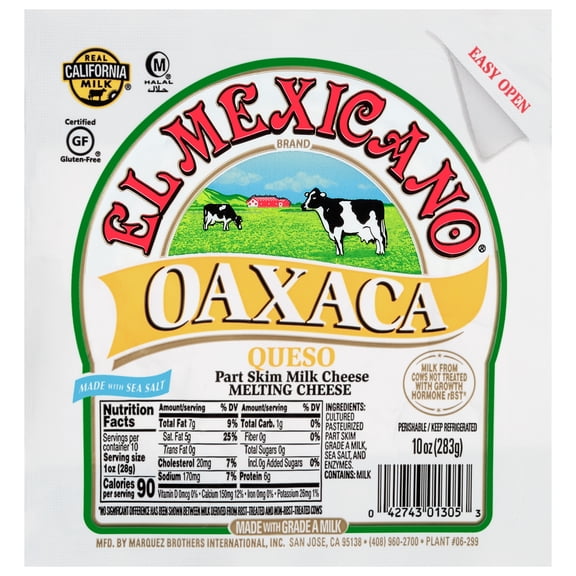 El Mexicano Oaxaca Queso, Melting Cheese, 10 oz Refrigerated