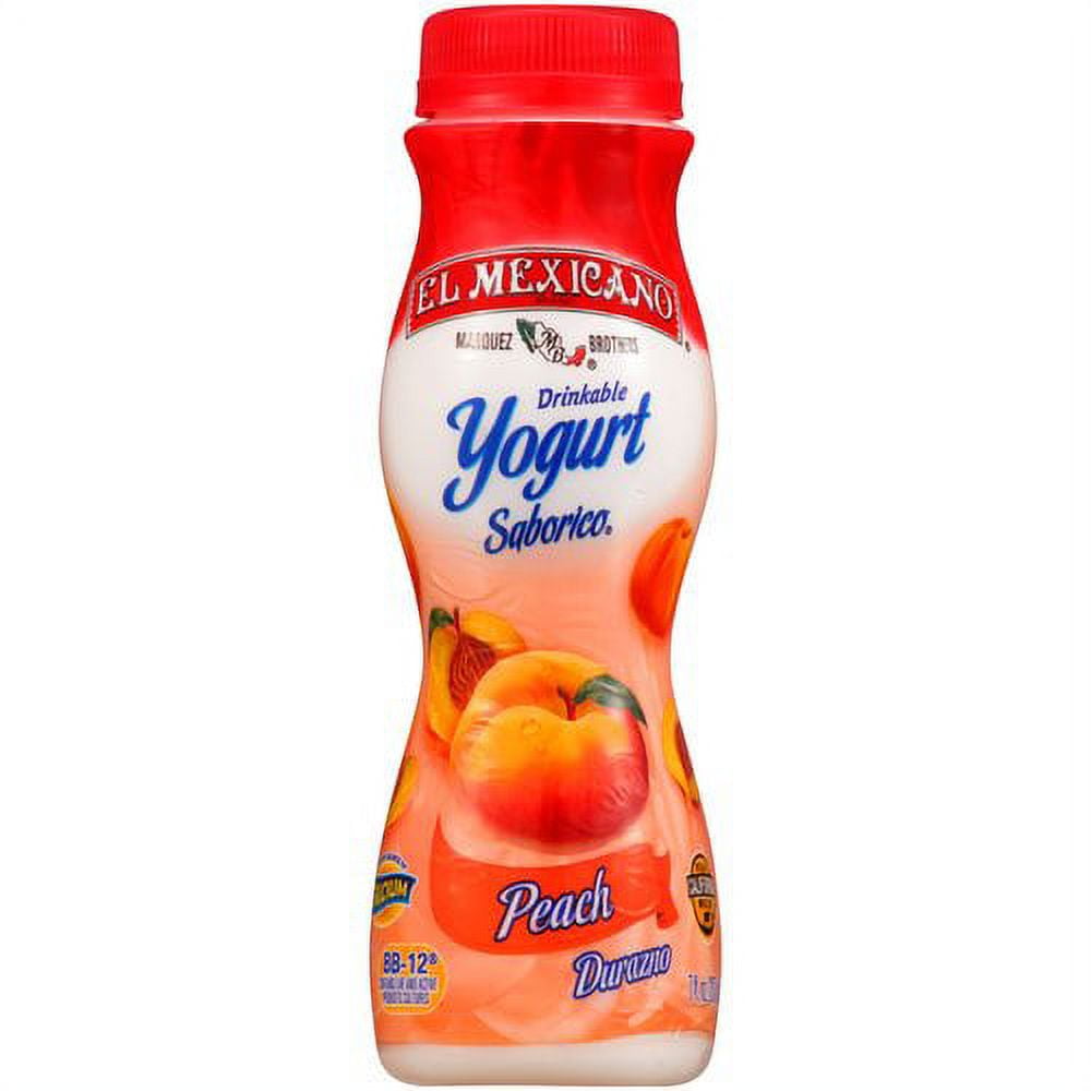 El Mexicano Saborico Peach Yogurt Drink, 7 Fl.Oz.