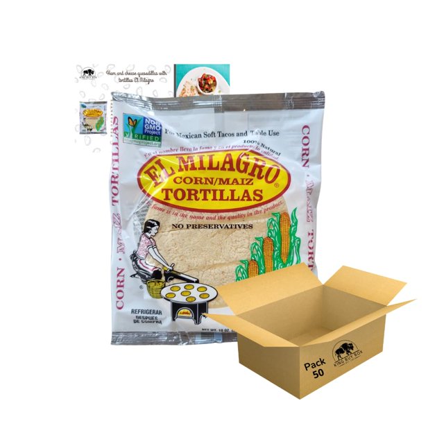 El Milagro Classic Corn Maiz Natural Soft Tortillas PACK 50 Bundled