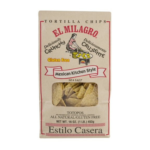 El Milagro Mexican Kitchen Style Sea Salt Tortilla Chips, 16 Oz.