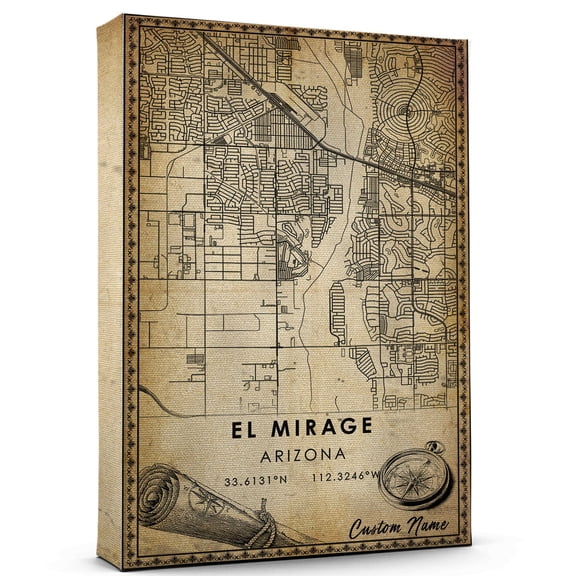 El Mirage Map Poster, Arizona Map Art Poster, Canvas, El Mirage Map City vintage Poster, Street Map Artwork Poster, El Mirage Map Canvas - 89AZ1101