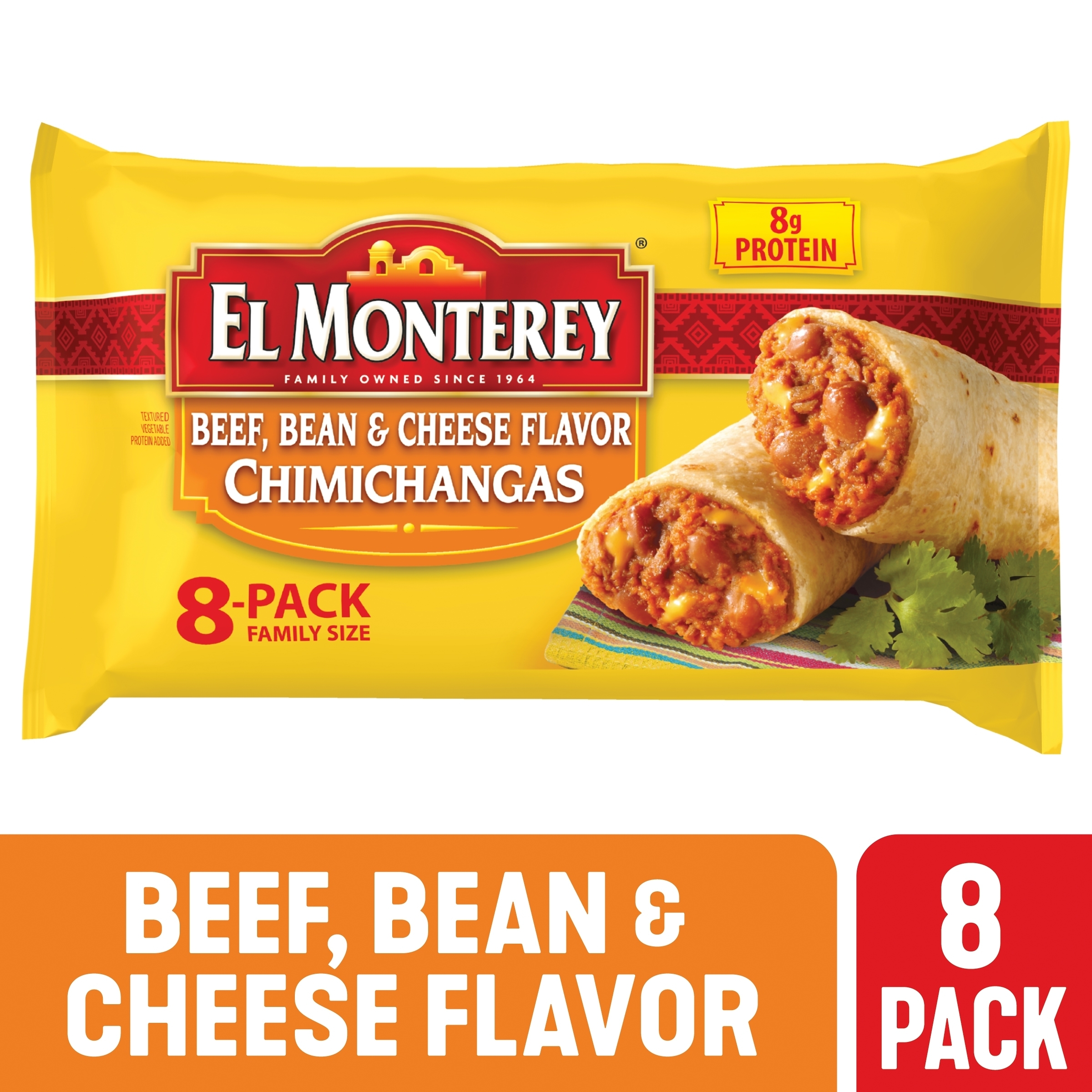 El Monterey Beef, Bean & Cheese Flavor Chimichangas, 30.4 oz, 8 Count ...