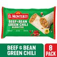 thumbnail image 1 of El Monterey Beef & Bean Green Chili Burritos, 32 oz, 8 Count (Frozen), 1 of 12