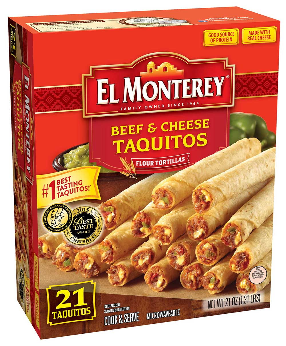 El Monterey Beef and Cheese Flour Taquito, 1.31 Pound 5 per case