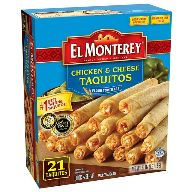 El Monterey Chicken and Cheese Flour Taquitos, 1.31 Pound 5 per case