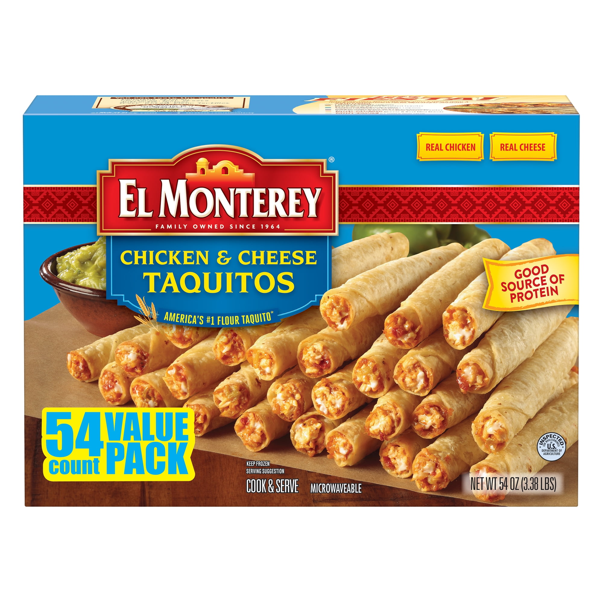 El Monterey Chicken and Cheese Taquitos, 54 ct Value Pack