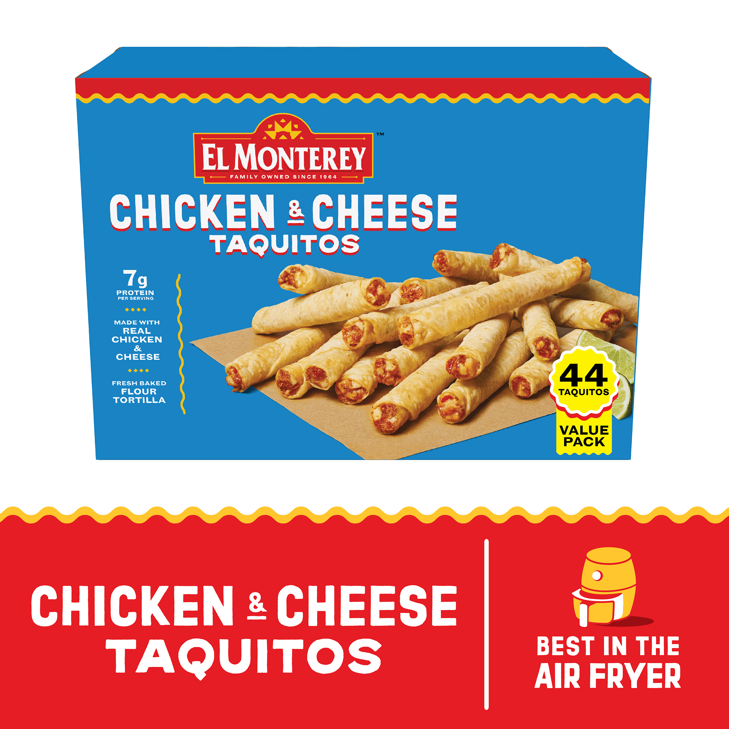 El Monterey Chicken & Cheese Flour Taquitos 44 oz, 44 Count (Frozen)