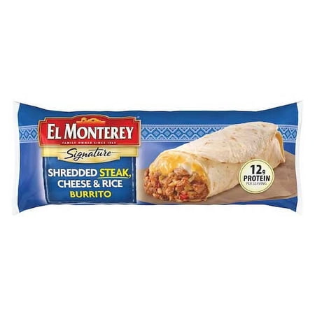 El Monterey Signature Individually Wrapped Shredded Steak, Cheese and Rice Burrito, 5 Ounce -- 24 per case