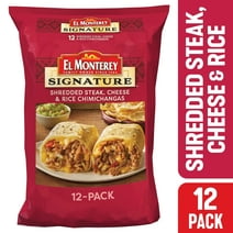 El Monterey Signature Shredded Steak, Cheese & Rice Chimichangas 54 oz, 12 Count (Frozen)