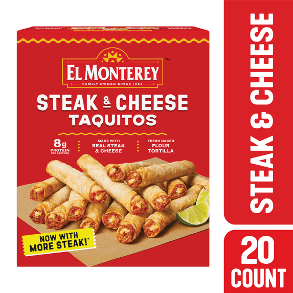 El Monterey Steak & Cheese Flour Taquitos, 20 Count, 20 oz (Frozen)