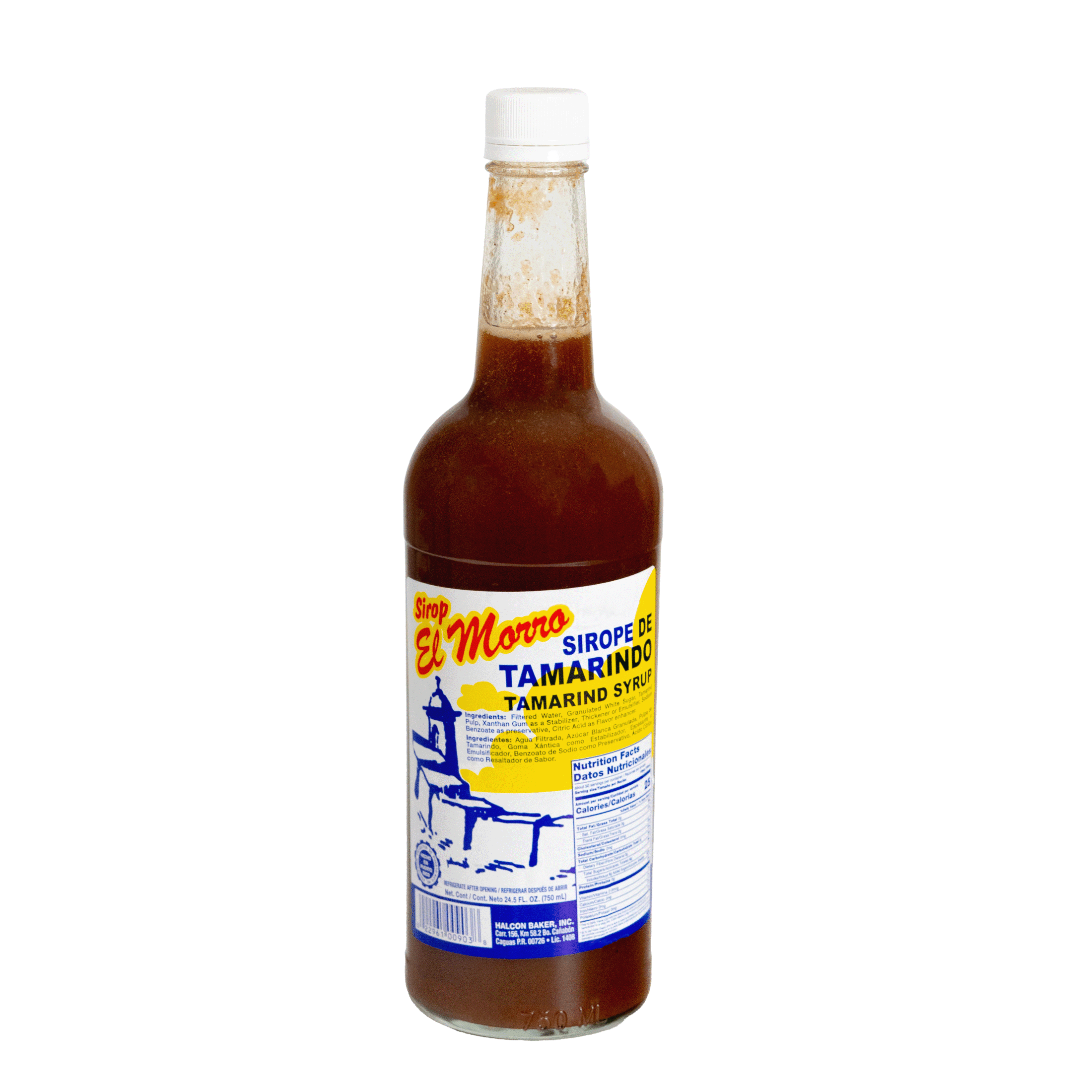 Sirop El Morro Tamarind Flavored Drink Mix Syrup, 24.5 fl oz, Liquid, Shelf Stable Glass Bottle