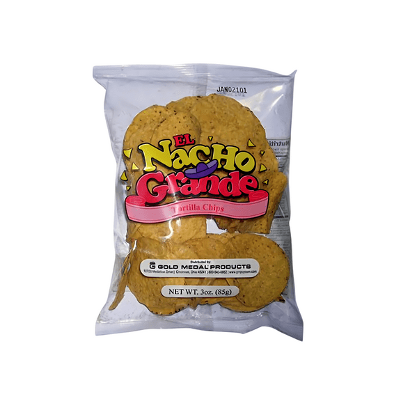 El Nacho Grande Portion Pak Nacho Chips - 3 oz Bag (48/CS)
