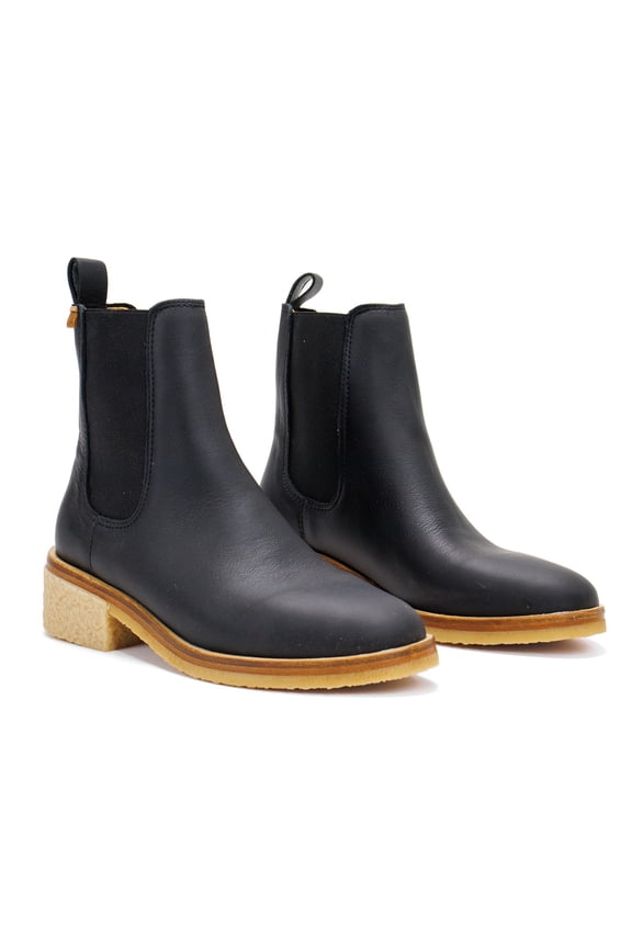 Women's Irati Block Heel Ankle Boot, Wax Nappa \ Black,8 M US