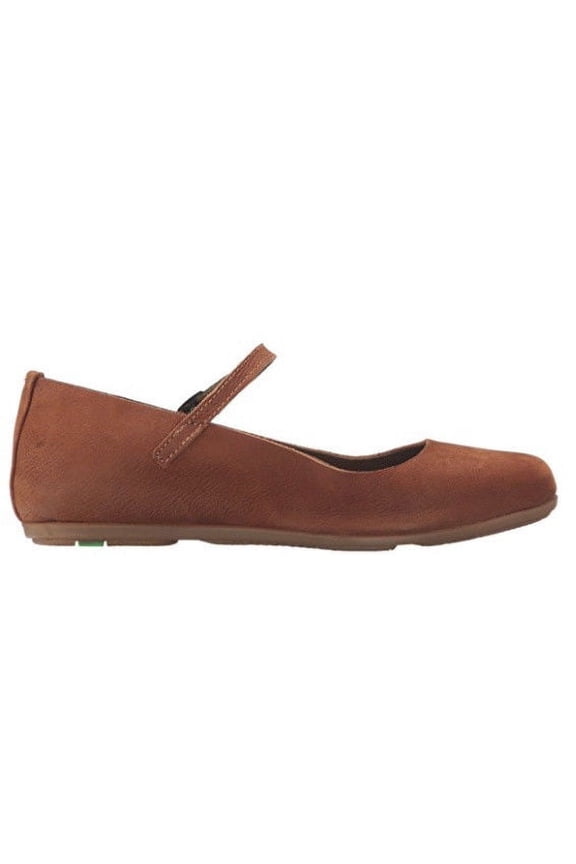 Women's Stella ND58 Mary Jane Flat Wood Brown Leather 36 EU 6 US