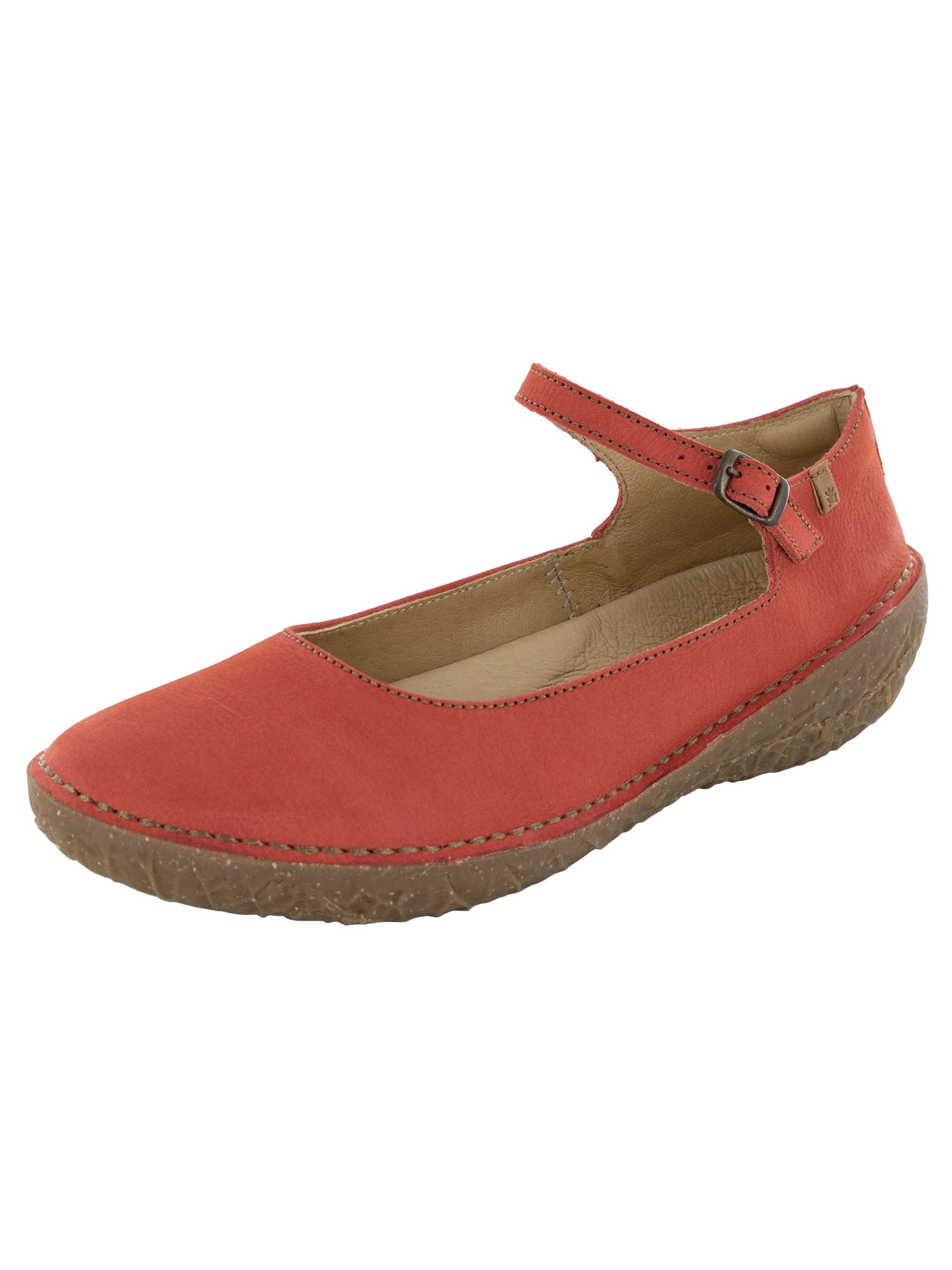 El Naturalista Womens Borago N5720 Ankle Strap Flat Shoes, Coral