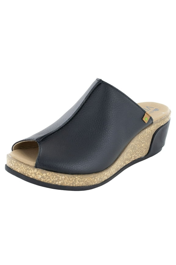 Womens Leaves 5005T Wedge Slides, Black Rugged, EU 39 / US 8.5