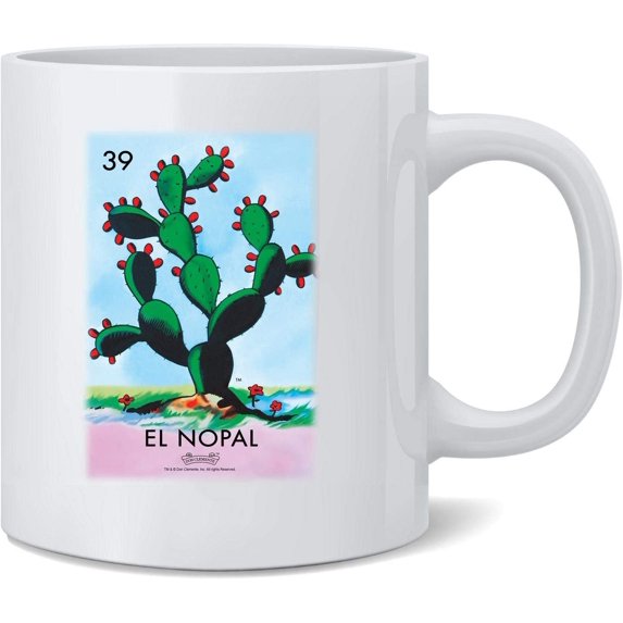 El Nopal Cactus Loteria Card Mexican Bingo Ceramic Coffee Mug Tea Cup Fun Novelty Gift 12 oz