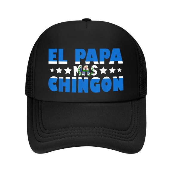 El Papa Mas Chingon El Salvador Flag Dad Funny Father's Day Baseball Cap