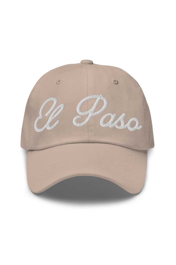 El Paso Baseball Cap El Paso Dad Hat Bold Script Texas TX Hat Embroidered Souvenir Gift Stone