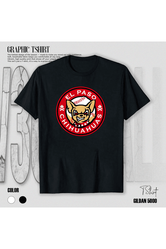 El Paso Chihuahuas Baseball Team Retro Minor League Logo Art Unisex T-Shirt V71012, up to size 5XL
