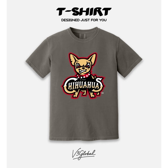 El Paso Chihuahuas Minor League Baseball Team Fan Logo Comfort Color T-Shirt V60575, up to size 4XL