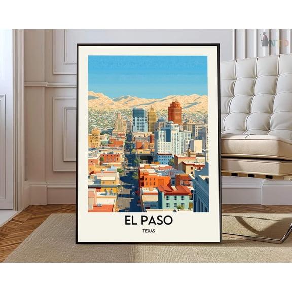 El Paso Skyline, El Paso Texas, El Paso TX, Texas Art, Texas Poster, Texas Print, El Paso Art, El Paso Photo, El Paso Print, El Paso Poster Unframed Paper Print