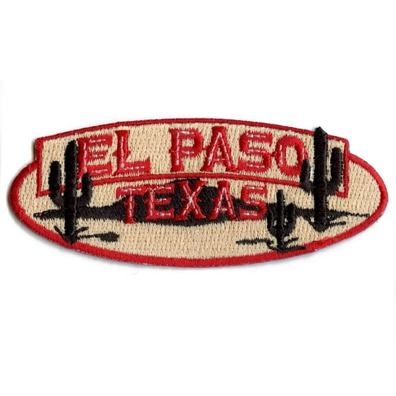 El Paso Texas Logo With Cacti Embroidered Iron On Patch