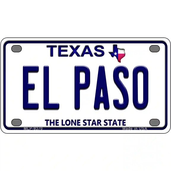 El Paso Texas Novelty Metal License Plate 4" x 2.2" Mini