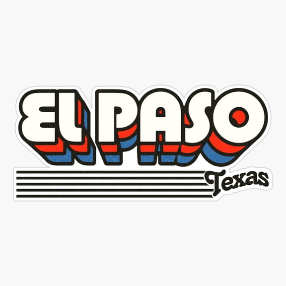 El Paso Texas Retro Stripes Vinyl Decal Sticker