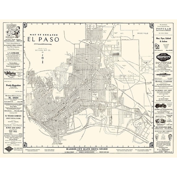 El Paso Texas - Western 1938 Poster Print by Western Western TXEL0001