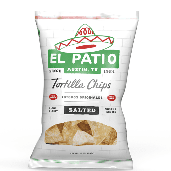 El Patio Salted Tortilla Chips, 10 oz Bag, Austin, Texas