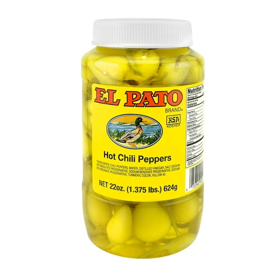 El Pato Hot Yellow Chile Peppers 22 oz (Pack of 12)