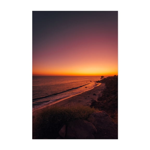El Pescador Sunset 02 - Los Angeles California Photography Sunset Beach Coastal Ocean Landscape Nature Scenic Unframed Wall Art Print 4 x 6 inches