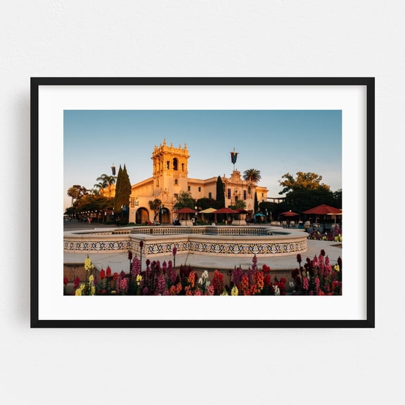 El Prado - San Diego California Photography Black Framed Wall Art Print 12 x 18 inches