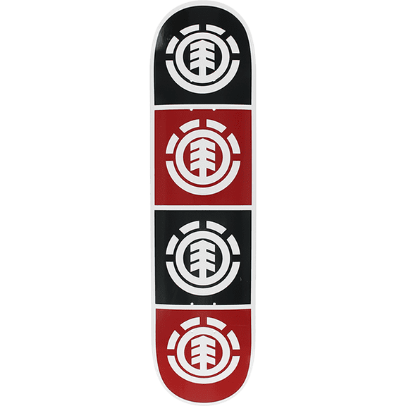 El Quadrant Deck-8.0 Wht W/Blk/Red