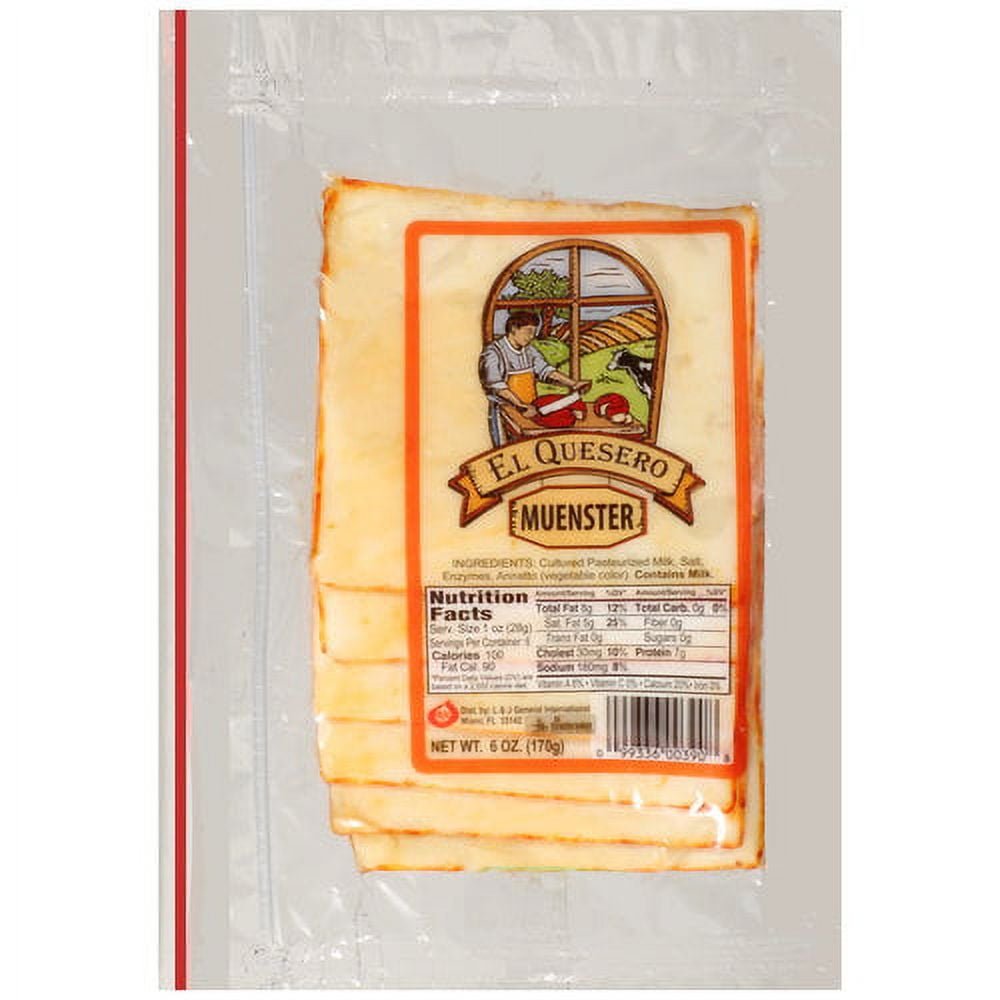 El Quesero Sliced Muenster Cheese, 6 oz