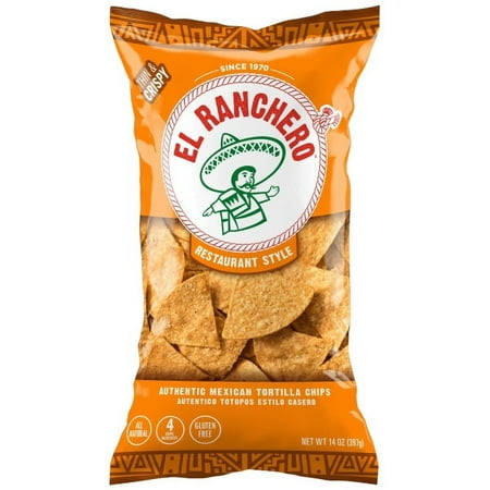 El Ranchero Corn Tortilla Thin and Crispy Restaurant Style Chips Plastic Bag, 12 oz