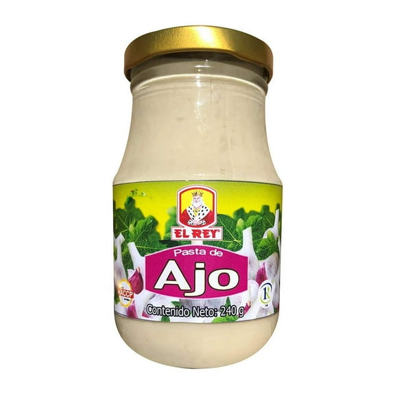 El Rey Garlic Paste 240g (8.47 oz) Jar Ready-to-Use Cooking Base Imported from Colombia