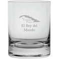 thumbnail image 1 of El Rey del Mundo Cuban Cigar Themed Etched 11oz Crystal Rocks Whisky Glass, 1 of 1