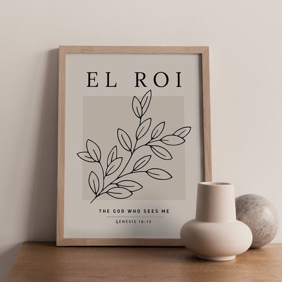 El Roi Wall Art Christian Bible Verse Boho Modern Minimalistic Print Unframed Paper Print