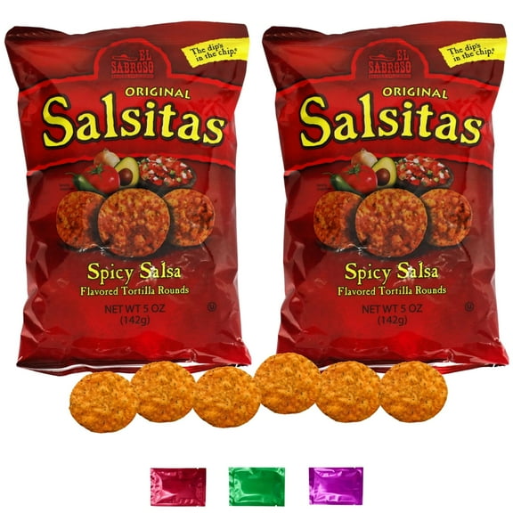 El Sabroso Original Salisitas Spicy Salsa Tortilla Rounds 5oz Two pack