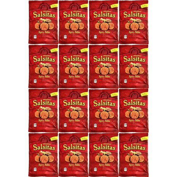 El Sabroso Salsitas Spicy Salsa Round Tortilla Chips, 1.5 oz Bags (Pack of 16, Total of 24 oz) Bundled by SUPERDEALS With Mystery Gift in Every Order