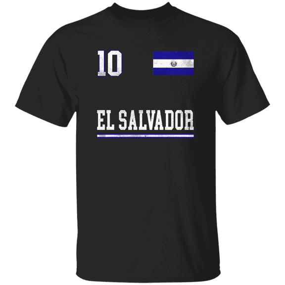 El Salvador Flag Emblem El Salvadorian Pride Proud Men Women Soccer Fan T-Shirt