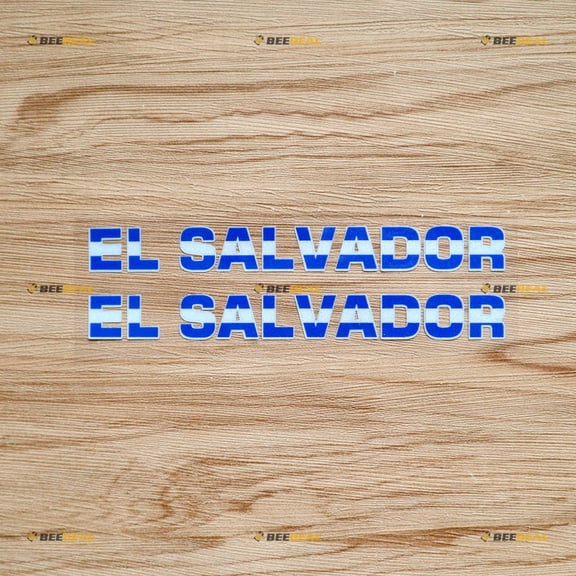 El Salvador Flag Lettering Sticker Decal Vinyl - 2 Pack Reflective 6" - For Car Boat Laptop Cup