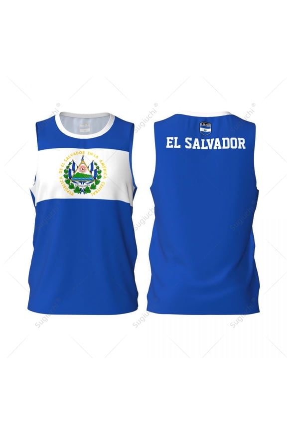 El Salvador Flag Men Basketball Sports Jersey Running Fitness Multifunction Sleeveless tshirt Exclusive Custom Name Nunber