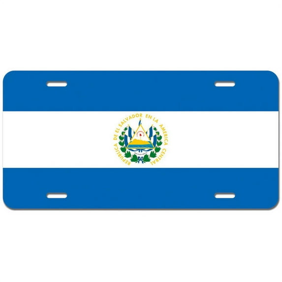 El Salvador Flag Novelty Metal Vanity License Tag Plate